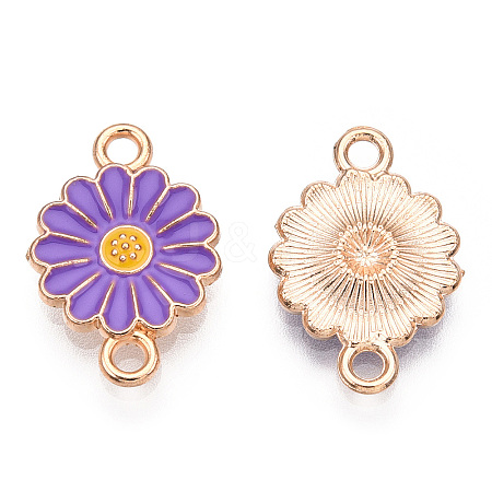Zinc Alloy Enamel Sunflower Connector Charms ENAM-E011-01KCG-07-1