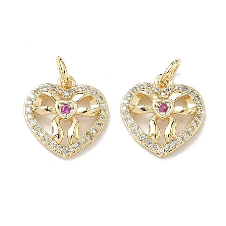 Brass Micro Pave Cubic Zirconia Pendants KK-D235-10G-02-1