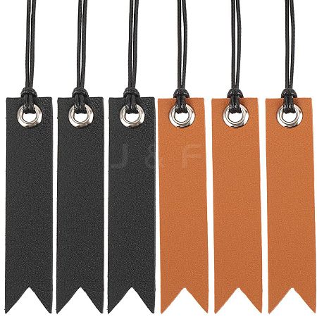 8Pcs 2 Colors Leather Bookmarks AJEW-CP0007-57-1