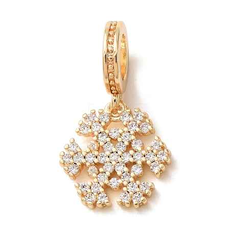 Brass Micro Pave Clear Cubic Zirconia Pendants CU-CBA2F8A-04G-1