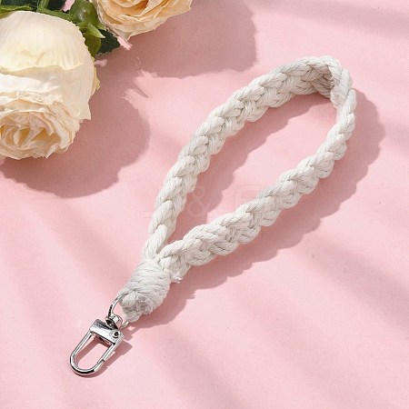 Handmade Macrame Cotton Threads Wrist Strap Pendant Decoration HJEW-JM02720-02-1