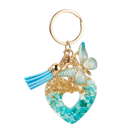 Heart with Butterfly Resin Keychains KEYC-TADJ0001-01B-1