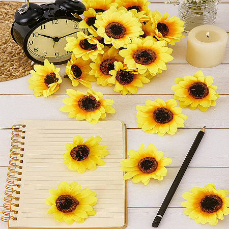 30Pcs Plastic Sunflower DIY-LP0006-10-1