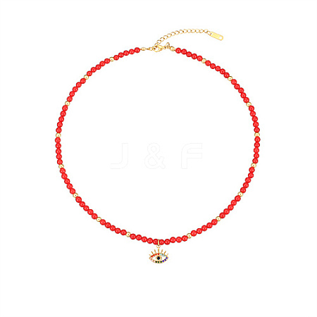 Natural Carnelian Beaded Necklaces EK5559-4-1