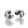 304 Stainless Steel Crimp Beads Covers X-STAS-P239-34P-01-2