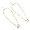 2Pcs Oval Brass Paperclip Chains Pendant Decorations NJEW-TAC0047-2