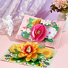 AHANDMAKER 2 Sets 2 Styles Valentine's Day Rectangle 3D Pop Up Flower Paper Greeting Card AJEW-GA0006-96-4