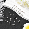 12Pcs 3 Styles Sterling Silver Round Ball Stud Earring Findings FIND-BBC0004-60-4