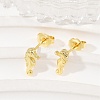 Brass Stud Earrings EJEW-R032-04G-2