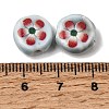 Flat Round Handmade Floral Porcelain Beads PR-CBA03B0-02A-3