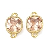 Brass Pave Cubic Zirconia Square Connector Charms KK-P348-06G-01-1