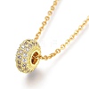 Brass Micro Pave Clear Cubic Zirconia Pendant Necklaces NJEW-A127-14G-1