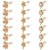 18Pcs 3 Styles Brass Pave Clear Cubic Zirconia Stud Earring Findings KK-BBC0023-14-7