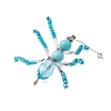 Glass Seed Beaded Ant Pendants PALLOY-MZ00468-03-4