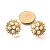 304 Stainless Steel Pearl Irregular Line Flower Stud Earrings EJEW-R012-05G-3