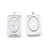 Brass Micro Pave Clear Cubic Zirconia Pendants KK-G432-19P-1