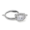 Oval Brass Micro Pave Clear Cubic Zirconia Fold Over Clasps KK-Z143-17P-1