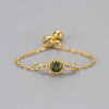 Adjustable Brass Micro Pave Cubic Zirconia Finger Rings WG86157-01-2
