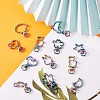 20Pcs 10 Styles Rainbow Color Vacuum Plated Alloy Keychain Clasps JX114A-5