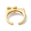 Rack Plating Brass Cubic Zirconia Bowknot Open Cuff Rings for Women RJEW-S407-05G-3