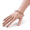 Natura Strawberry Quartz & Pearl Beaded Stretch Bracelet BJEW-JB09004-3