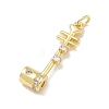 Brass Micro Pave Clear Cubic Zirconia Pendants KK-D289-01G-04-2