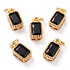 Real 18K Gold Plated Brass Inlaid Cubic Zirconia Charms X-ZIRC-L100-075G-07-1