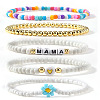 5Pcs Mother's Day Brass & Glass Seed Bead Stretch Bracelets for Women SK3516-7-1