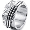 Retro Rotatable 304 Stainless Steel Finger Rings FS-WG84C22-04-1