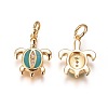 Brass Enamel Pendants ZIRC-I026-03G-3