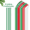  4 Rolls 2 Colors Merry Christmas Printed Polyester Grosgrain Ribbons OCOR-NB0001-87-2