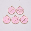 Alloy Enamel Pendants X-ENAM-S124-01B-09F-2