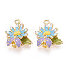 Alloy Enamel Pendants ENAM-T022-41KCG-02-1