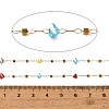 Handmade 304 Stainless Steel Glass Beaded Link Chains GL-CBA98C2-03G-3