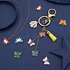 32Pcs 4 Style Light Gold Alloy Enamel Pendants ENAM-SZ0002-14-7