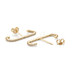 Brass with Crystal Rhinestone Stud Earrings EJEW-D252-01G-3
