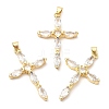Rack Plating Brass Micro Pave Cubic Zirconia Pendants X-KK-A185-36G-1