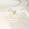 Acrylic Butterfly 201 Stainless Steel Cable Chain Necklaces for Women WGBABBD-07-1