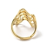 304 Stainless Steel Wave Adjustable Rings for Women RJEW-C091-06G-3