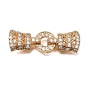 Brass Micro Pave Clear Cubic Zirconia Fold Over Clasps CU-CBA4292-12G-1