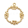 Rack Plating Zinc Alloy Open Back Bezel Pendants PALLOY-E577-01G-1