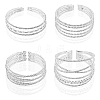 FIBLOOM 4Pcs 4 Style Crystal Rhinestone Tennis Bangles Set BJEW-FI0001-57-8