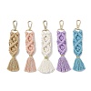 Handmade Macrame Nylon Thread Pendant Decorations HJEW-P019-06G-1