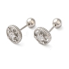 Flat Round Brass Micro Pave Clear Cubic Zirconia Ear Plug Gauges EJEW-L289-02P-04-1