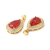 Real 16K Gold Plated Brass Micro Pave Cubic Zirconia Pendants ZIRC-L103-062G-01-2