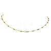 Natural & Synthetic Mixed Gemstone Faceted Round Beads Handmade Link Chain Necklaces with 316 Stainless Steel Chains NJEW-JN06059-4