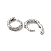 Brass Micro Pave Clear Cubic Zirconia Hoop Earrings for Women EJEW-E295-26P-2