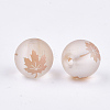 Autumn Theme Electroplate Transparent Glass Beads EGLA-S178-01H-2