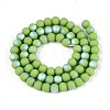 Frosted Opaque Glass Beads Strands GLAA-T032-P6mm-MBB06-2