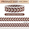 3Skeins Polyester Leaf Jacquard Ribbons SRIB-CY0001-20A-2